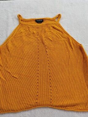 bebe Golden Yellow Halter Knit Tank Top